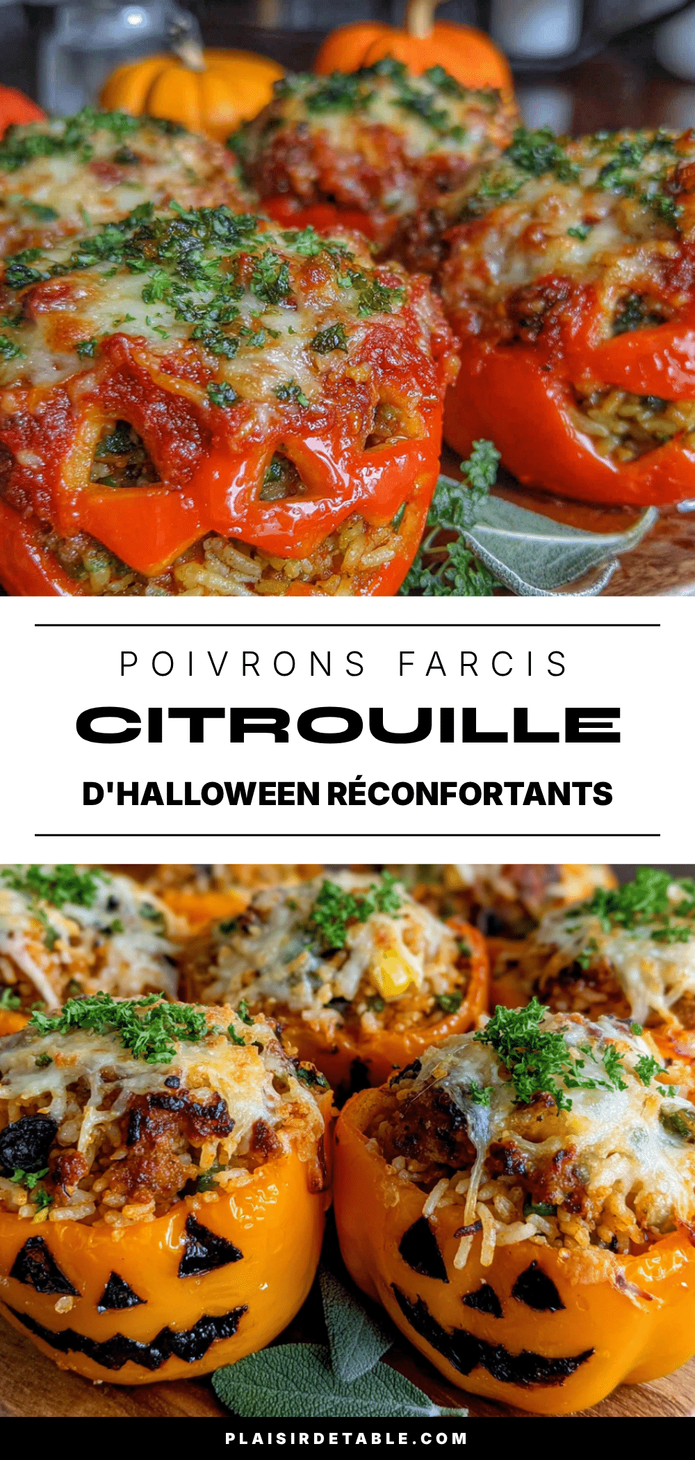 poivrons farcis citrouille Halloween réconfortants recipe