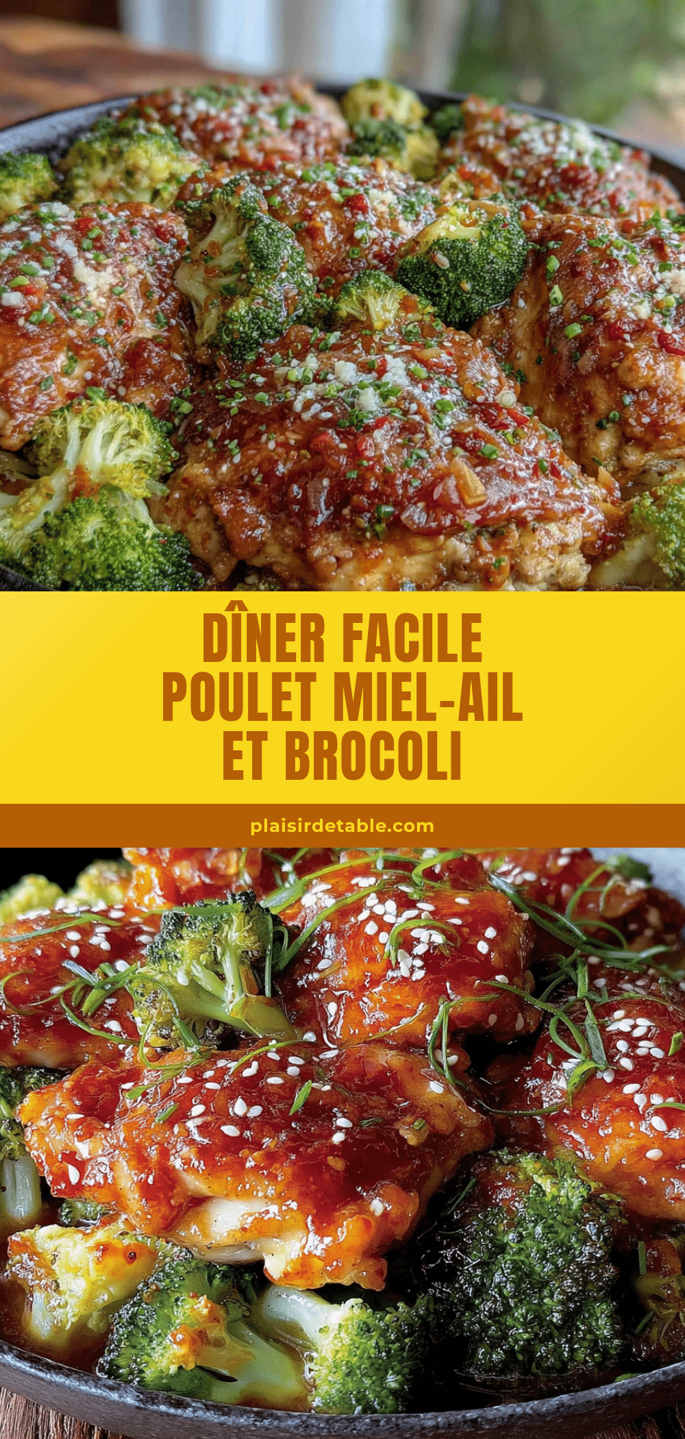 poulet miel-ail et brocoli facile à une poêle recipe
