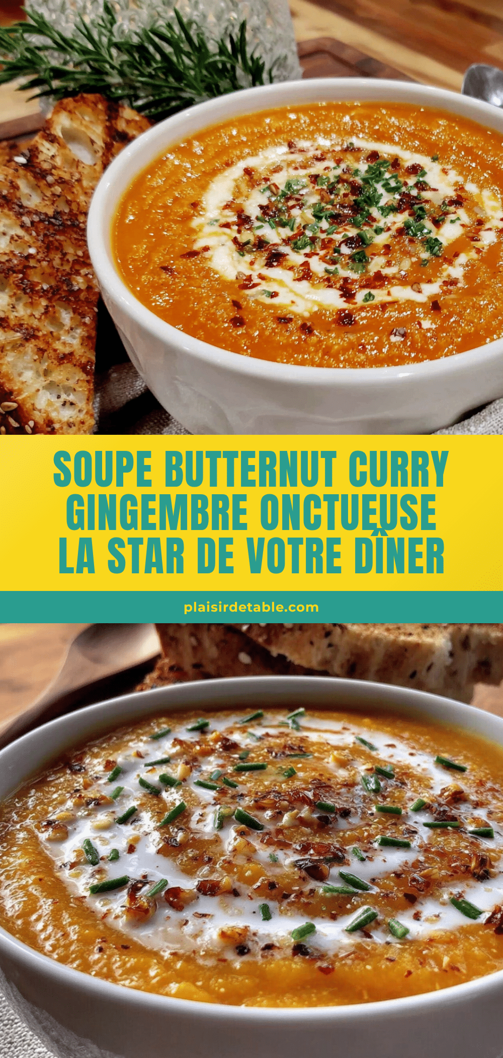 Soupe butternut curry gingembre onctueuse recipe