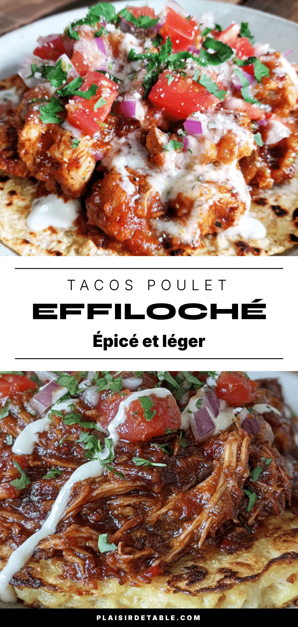Tacos poulet effiloché épicé recipe