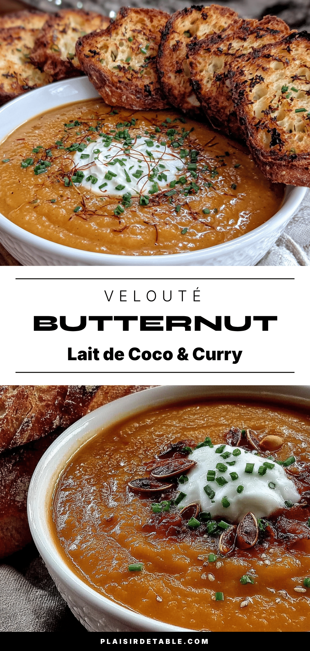velouté de butternut crémeux au lait de coco et curry recipe