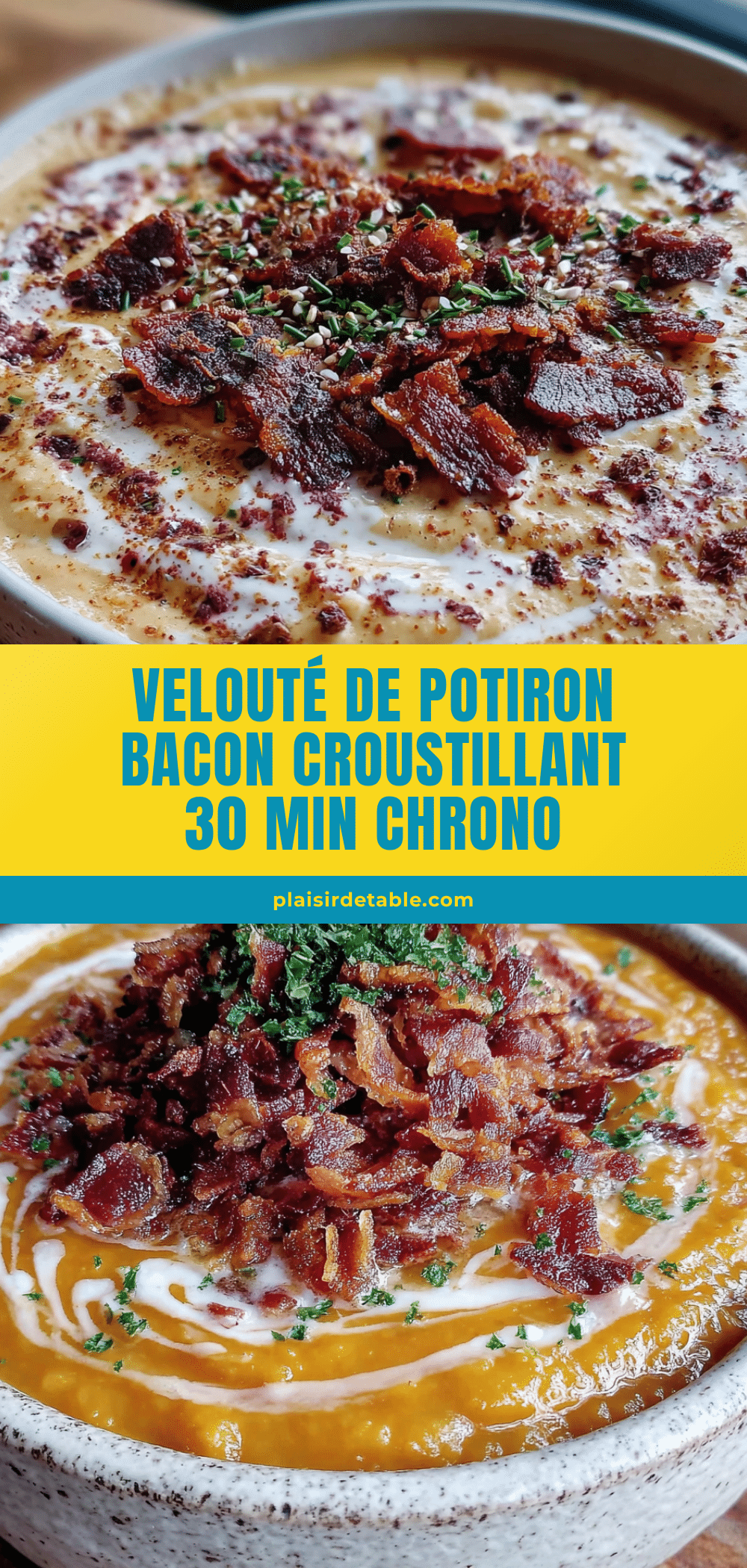 velouté de potiron crémeux au bacon croustillant recipe