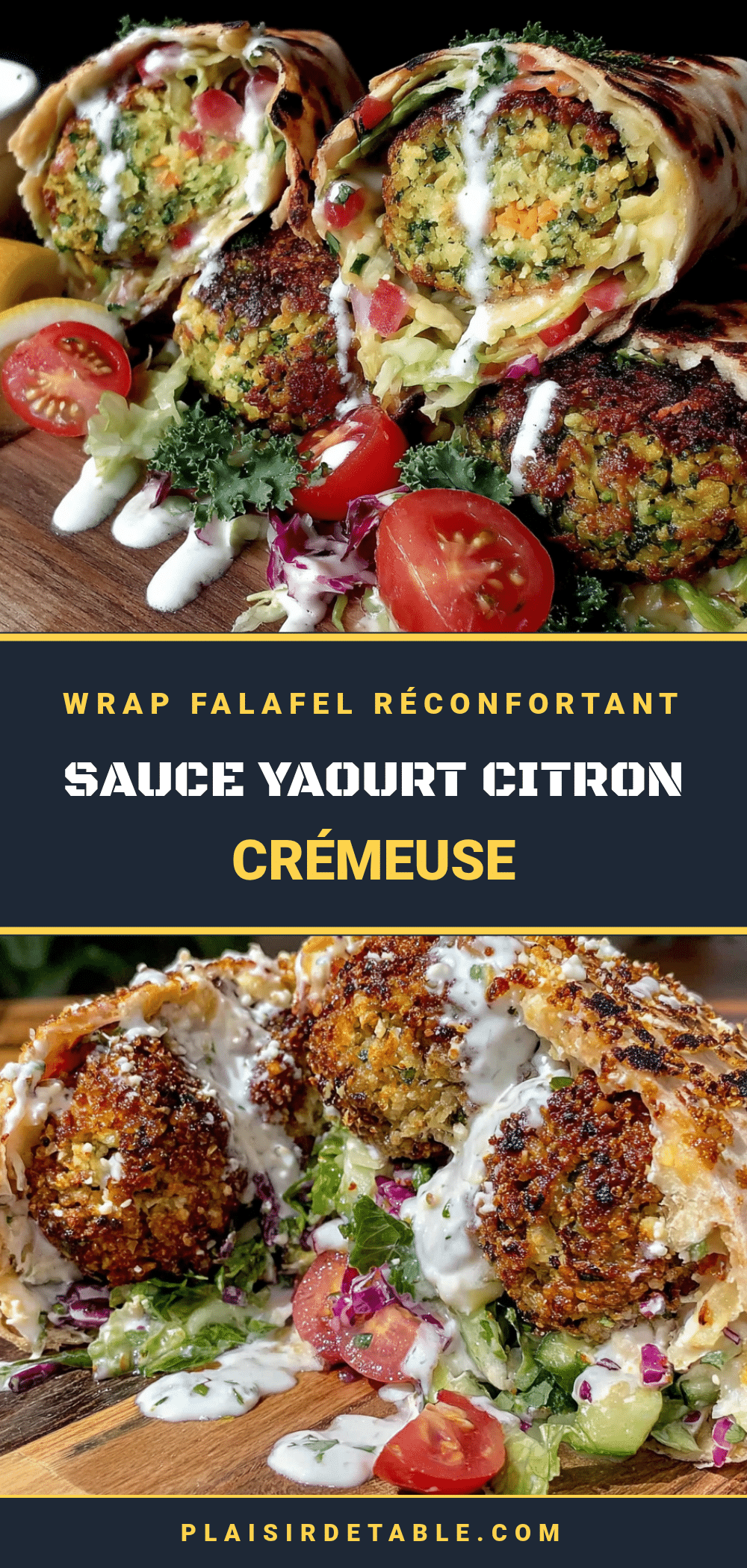 wrap falafel réconfortant sauce yaourt citron recipe
